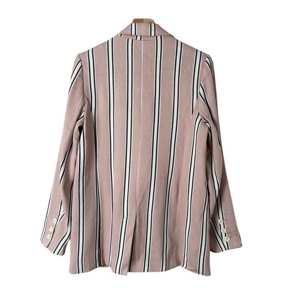 Free People Uptown Girl Oversized Blazer in Pink‎ Stripes 100% Cotton, Small - Picture 10 of 15